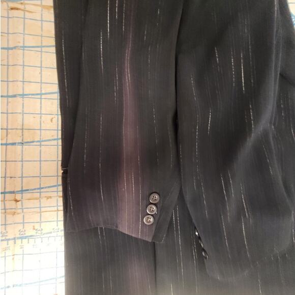 Vicci Uomo Italian Black Stripe 5 Button Single Breasted Blazer Suit Jacket - Picture 14 of 15